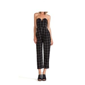 Shona Joy Paralleled Jumpsuit Plaid Check Bustier